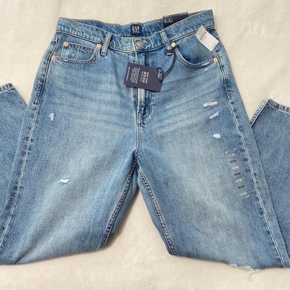 gap denim destructed high rise mom jeans new with tags• size 10/30